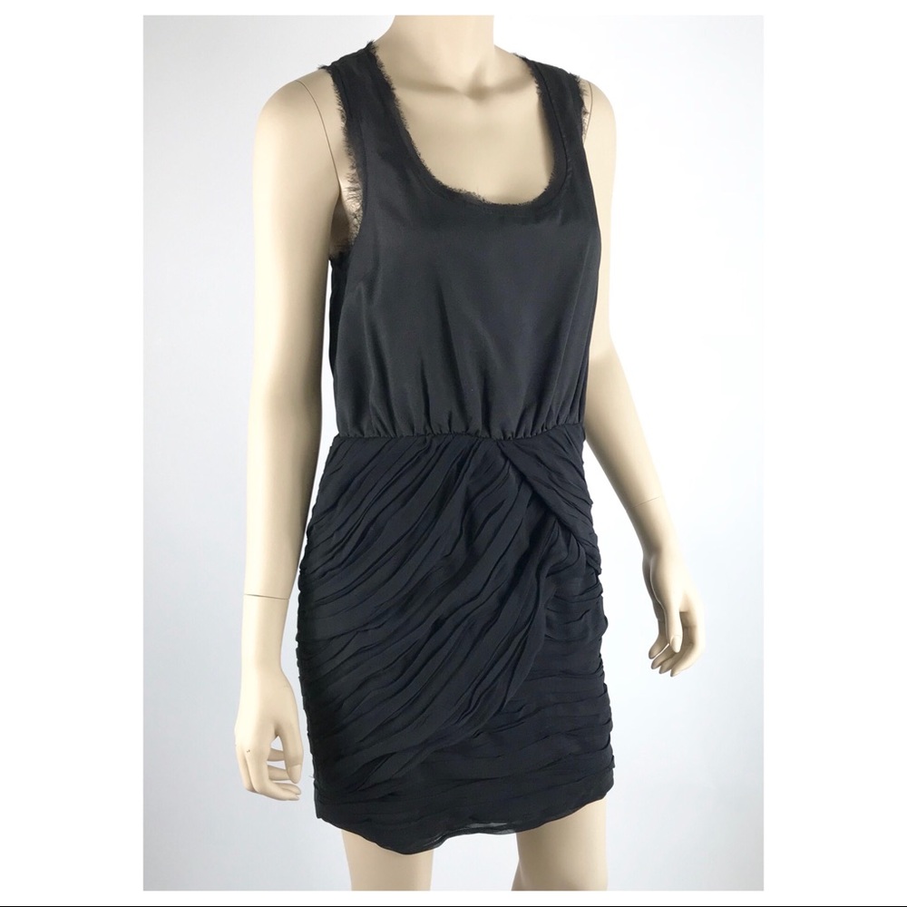 Greylin Racerback pleated drape skirt tank dress